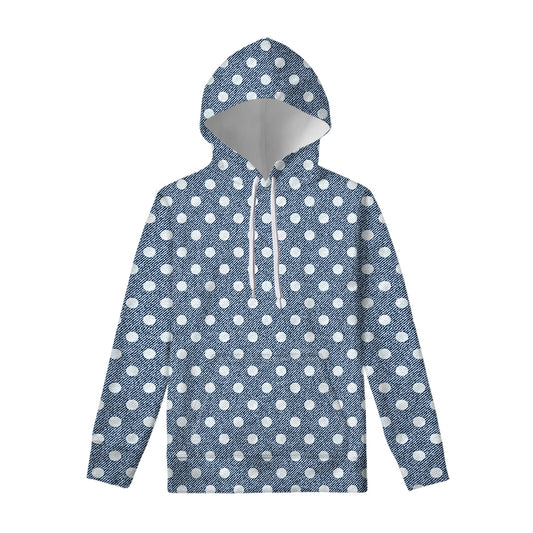 Polka Dot Denim Jeans Pattern Print Pullover Hoodie