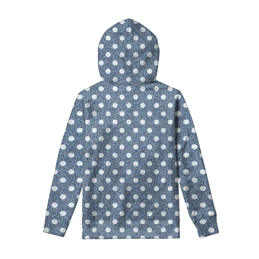 Polka Dot Denim Jeans Pattern Print Pullover Hoodie