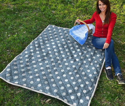 Polka Dot Denim Jeans Pattern Print Quilt