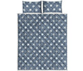 Polka Dot Denim Jeans Pattern Print Quilt Bed Set
