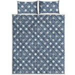 Polka Dot Denim Jeans Pattern Print Quilt Bed Set