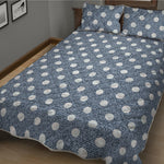 Polka Dot Denim Jeans Pattern Print Quilt Bed Set