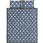 Polka Dot Denim Jeans Pattern Print Quilt Bed Set
