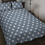 Polka Dot Denim Jeans Pattern Print Quilt Bed Set