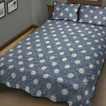 Polka Dot Denim Jeans Pattern Print Quilt Bed Set