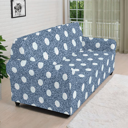 Polka Dot Denim Jeans Pattern Print Sofa Cover