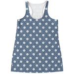 Polka Dot Denim Jeans Pattern Print Women's Racerback Tank Top