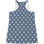 Polka Dot Denim Jeans Pattern Print Women's Racerback Tank Top