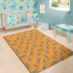 Polka Dot Dragonfly Pattern Print Area Rug