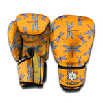 Polka Dot Dragonfly Pattern Print Boxing Gloves