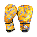 Polka Dot Dragonfly Pattern Print Boxing Gloves