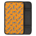 Polka Dot Dragonfly Pattern Print Car Center Console Cover