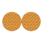 Polka Dot Dragonfly Pattern Print Car Coasters