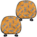 Polka Dot Dragonfly Pattern Print Car Headrest Covers