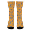 Polka Dot Dragonfly Pattern Print Crew Socks