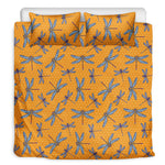 Polka Dot Dragonfly Pattern Print Duvet Cover Bedding Set