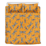 Polka Dot Dragonfly Pattern Print Duvet Cover Bedding Set
