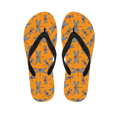 Polka Dot Dragonfly Pattern Print Flip Flops