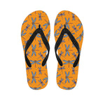 Polka Dot Dragonfly Pattern Print Flip Flops