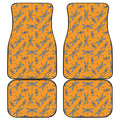 Polka Dot Dragonfly Pattern Print Front and Back Car Floor Mats