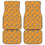Polka Dot Dragonfly Pattern Print Front and Back Car Floor Mats