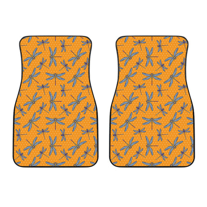 Polka Dot Dragonfly Pattern Print Front Car Floor Mats