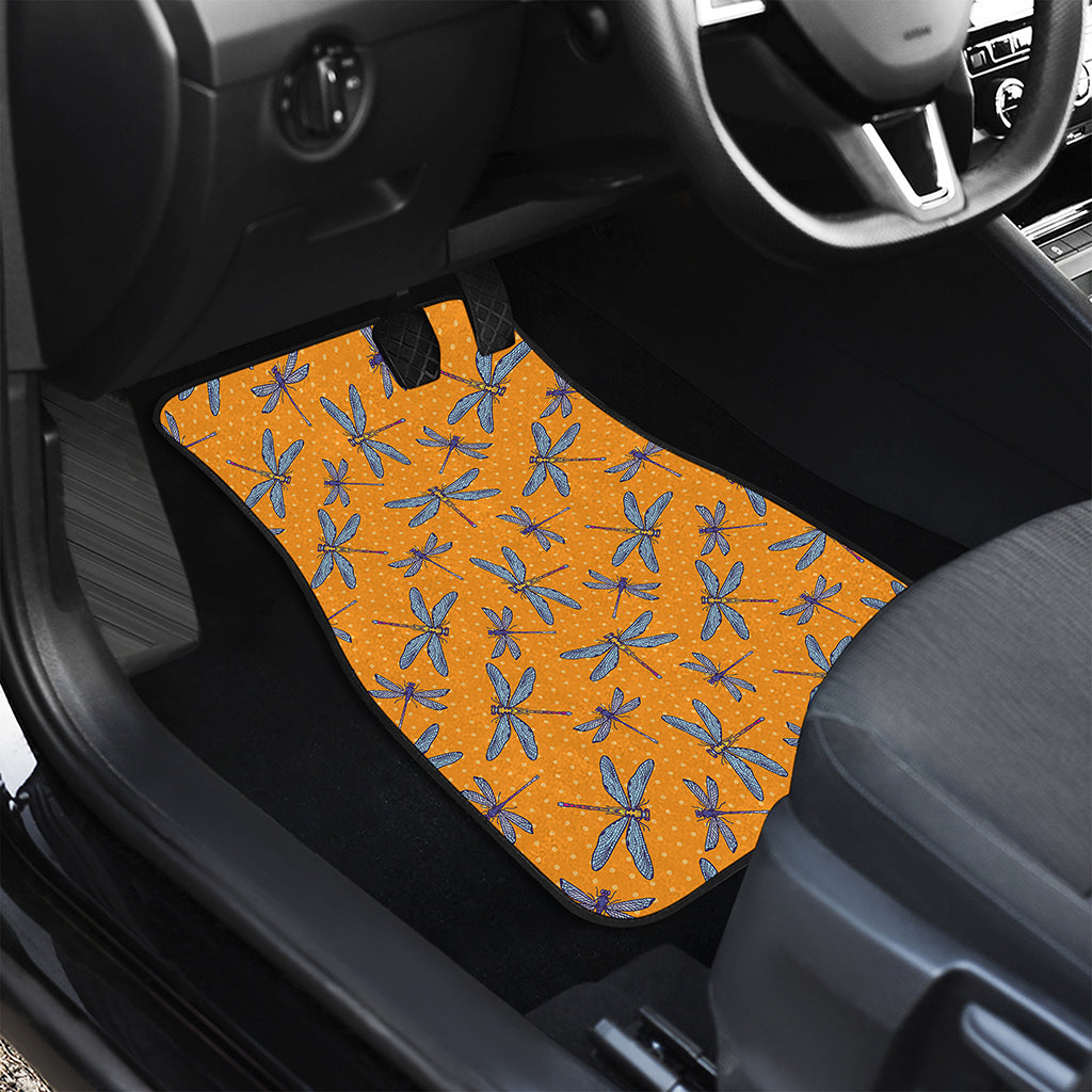 Polka Dot Dragonfly Pattern Print Front Car Floor Mats