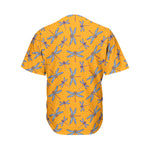 Polka Dot Dragonfly Pattern Print Men's Baseball Jersey