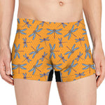 Polka Dot Dragonfly Pattern Print Men's Boxer Briefs