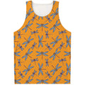Polka Dot Dragonfly Pattern Print Men's Tank Top