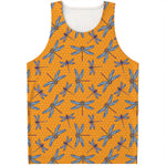 Polka Dot Dragonfly Pattern Print Men's Tank Top
