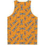 Polka Dot Dragonfly Pattern Print Men's Tank Top