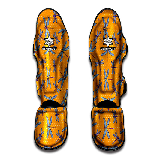 Polka Dot Dragonfly Pattern Print Muay Thai Shin Guard