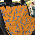 Polka Dot Dragonfly Pattern Print Pet Car Back Seat Cover