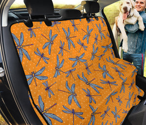 Polka Dot Dragonfly Pattern Print Pet Car Back Seat Cover