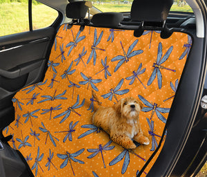 Polka Dot Dragonfly Pattern Print Pet Car Back Seat Cover