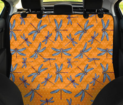 Polka Dot Dragonfly Pattern Print Pet Car Back Seat Cover