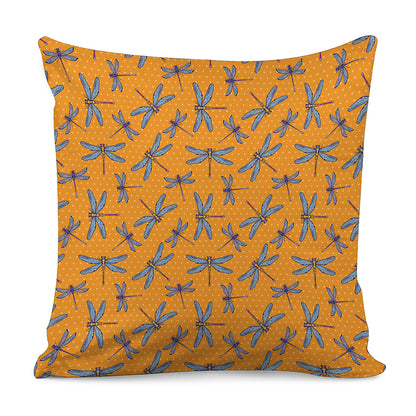 Polka Dot Dragonfly Pattern Print Pillow Cover