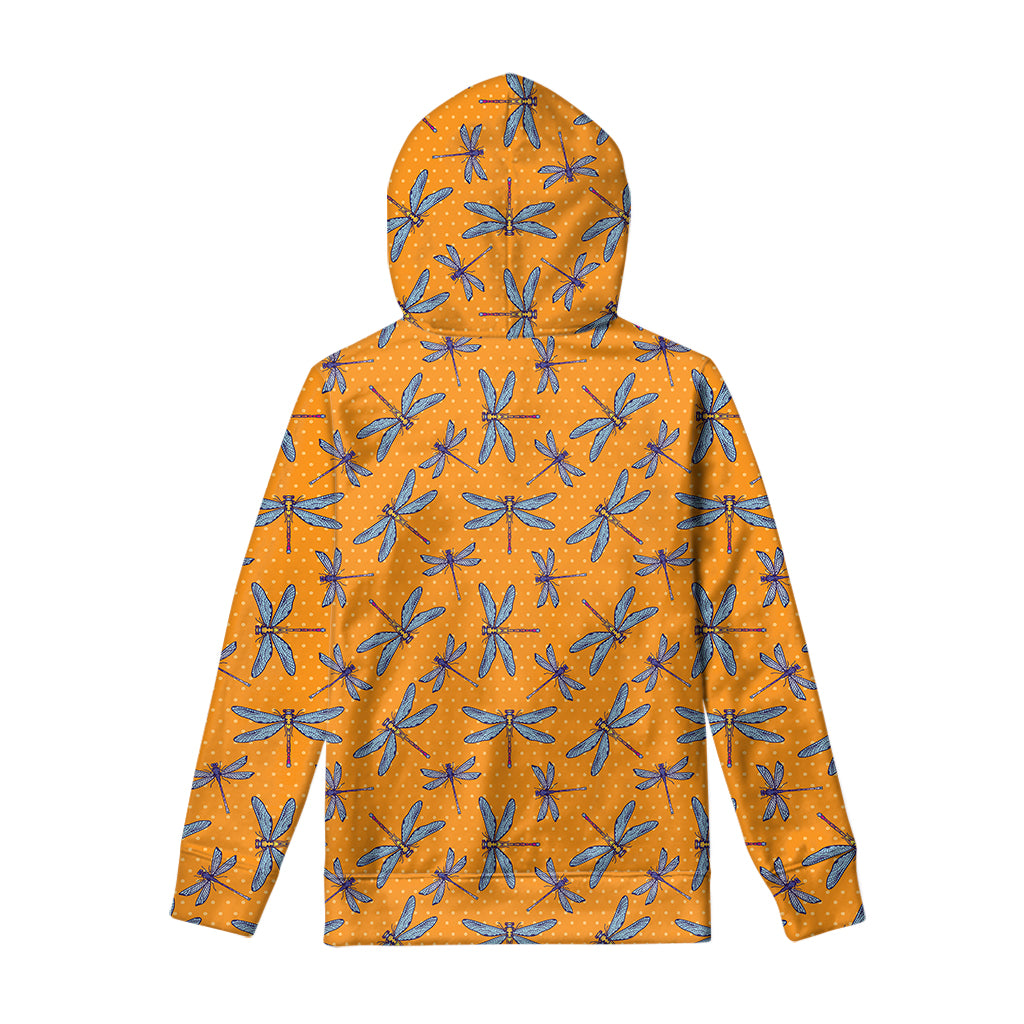 Polka Dot Dragonfly Pattern Print Pullover Hoodie