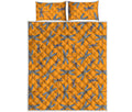 Polka Dot Dragonfly Pattern Print Quilt Bed Set