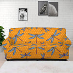 Polka Dot Dragonfly Pattern Print Sofa Cover