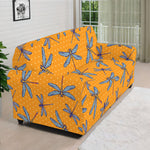 Polka Dot Dragonfly Pattern Print Sofa Cover