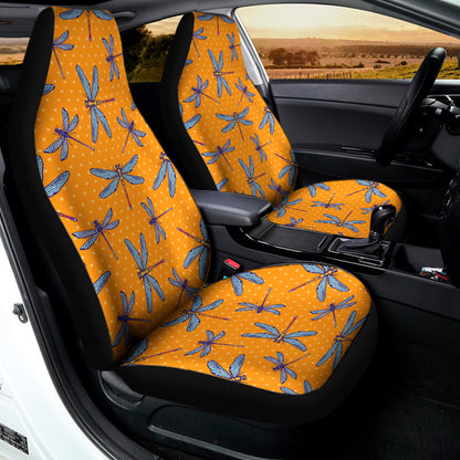 Polka Dot Dragonfly Pattern Print Universal Fit Car Seat Covers