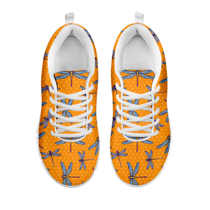 Polka Dot Dragonfly Pattern Print White Sneakers