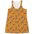 Polka Dot Dragonfly Pattern Print Women's Racerback Tank Top