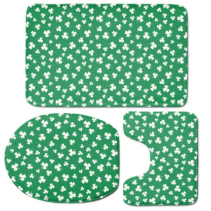 Polka Dot Irish St. Patrick's Day Print 3 Piece Bath Mat Set