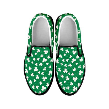 Polka Dot Irish St. Patrick's Day Print Black Slip On Shoes