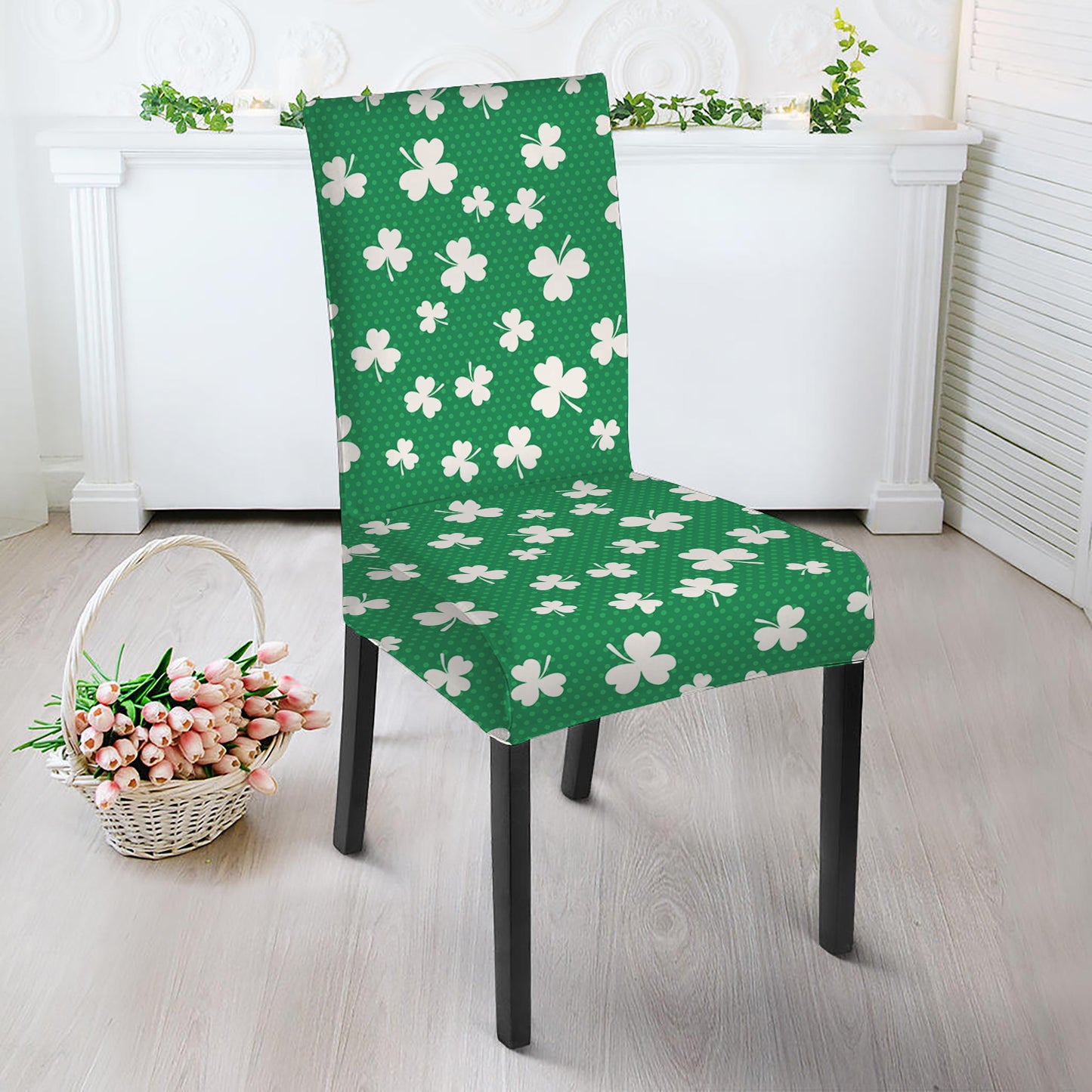 Polka Dot Irish St. Patrick's Day Print Dining Chair Slipcover