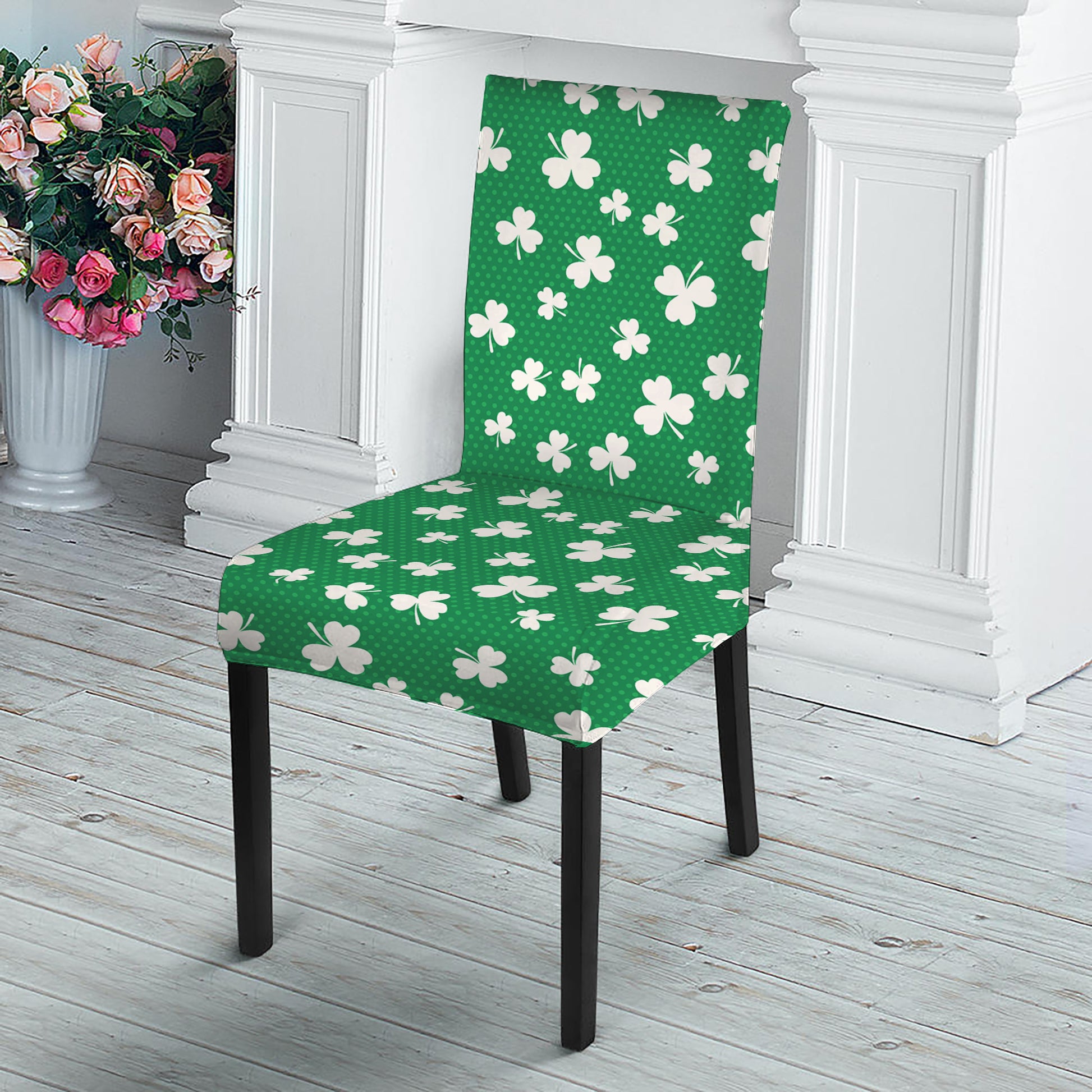 Polka Dot Irish St. Patrick's Day Print Dining Chair Slipcover