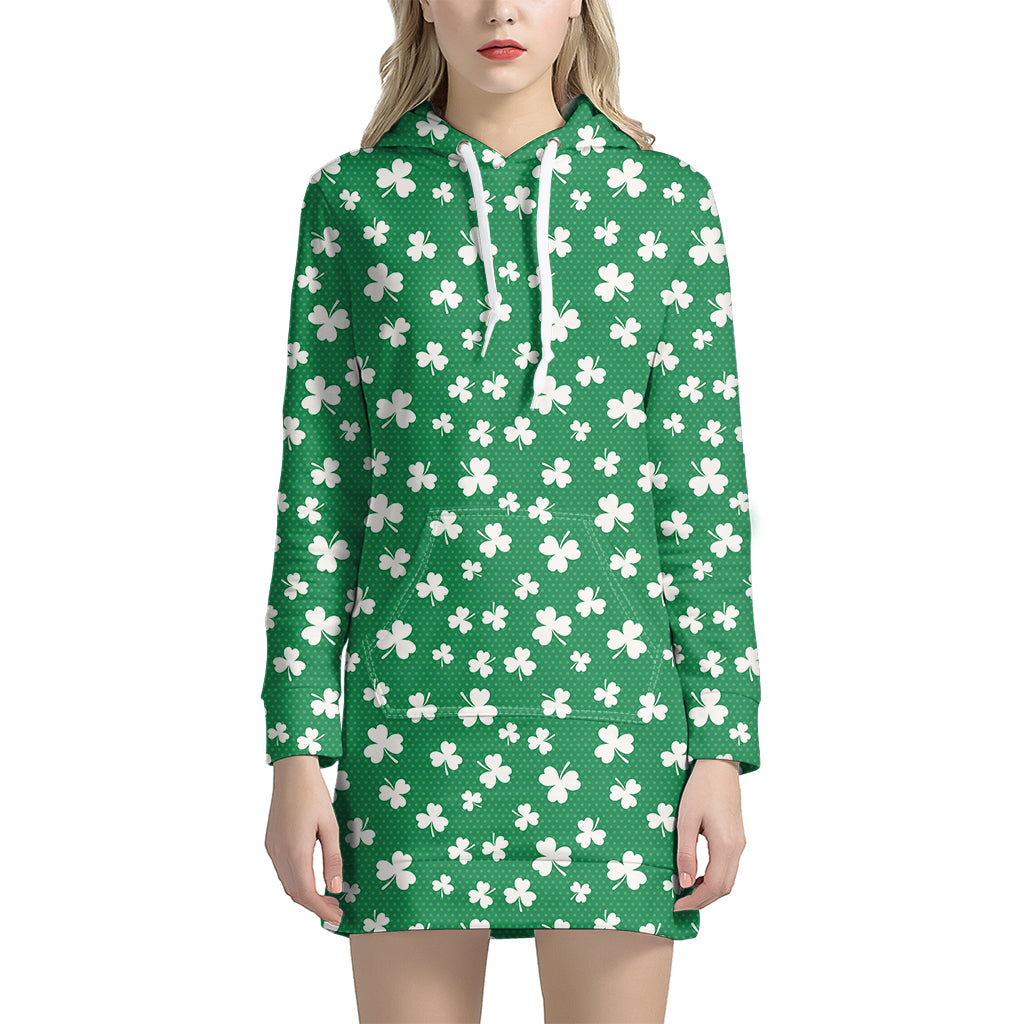 Polka Dot Irish St. Patrick's Day Print Hoodie Dress